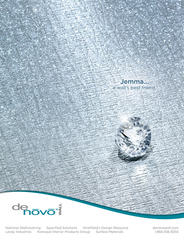 Magazine advertisement design in Interior Design Magazine for DeNovo Wall product