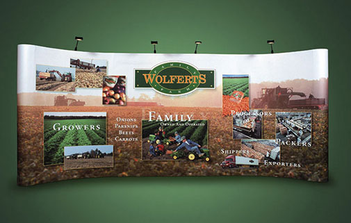 Trade show popup booth display for Wolferts