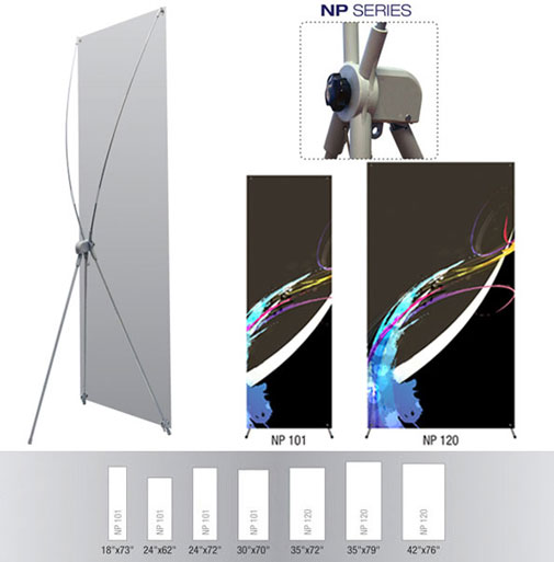 X-banner stand displays economy plastic light hardware for trade shows and exhibitions